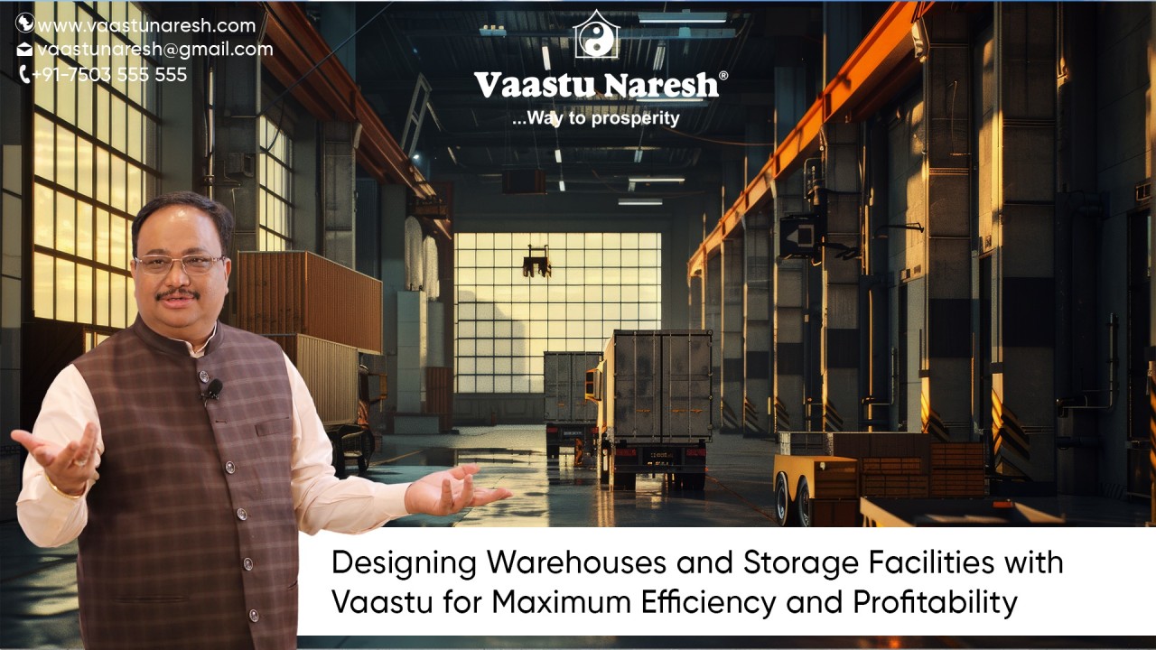 Warehouses and storage facilities play a critical role in industrial businesses. The way these spaces are designed can directly affect the efficiency of operations, material handling, and overall profitability. Industrial Vaastu offers valuable insights into how to organize warehouses for optimal efficiency and smoother workflow. Vaastu Tips for Warehouses By following Vaastu guidelines, you can create a warehouse space that not only stores materials efficiently but also supports the growth of your business. Entrance: The east or north-facing entrance is ideal for a warehouse. These directions bring positive energy, ensuring smooth logistics and efficient movement of goods in and out of the facility. Storage Areas: Heavy or bulk items should be stored in the southwest part of the warehouse. This area is associated with stability and helps reduce damage to goods, leading to better inventory management. Loading Zones: The northwest is the best place for loading and unloading zones. This direction is linked with movement and helps materials flow in and out of the warehouse with fewer delays. Office Space: If there’s an office or administrative space within the warehouse, it should be located in the northeast to ensure clear decision-making and smooth operations. By following these simple Vaastu principles, warehouses can operate more efficiently, improving material handling, reducing waste, and enhancing profitability.